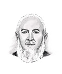 Illustrated Portrait of Shaykh Sabri Hoja by Elizabeth Brown