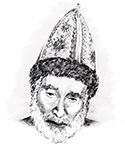 Illustrated Portrait of Shaykh Muhyiddin Ansari by Elizabeth Brown