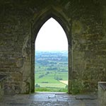 looking out through ancient door
