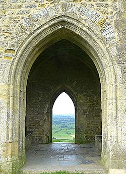 looking through archway to vista