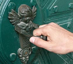 knocking on door