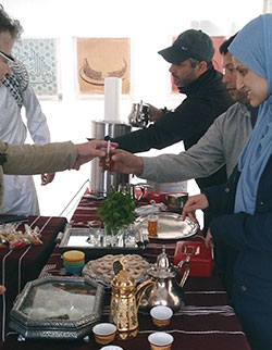 People serving food